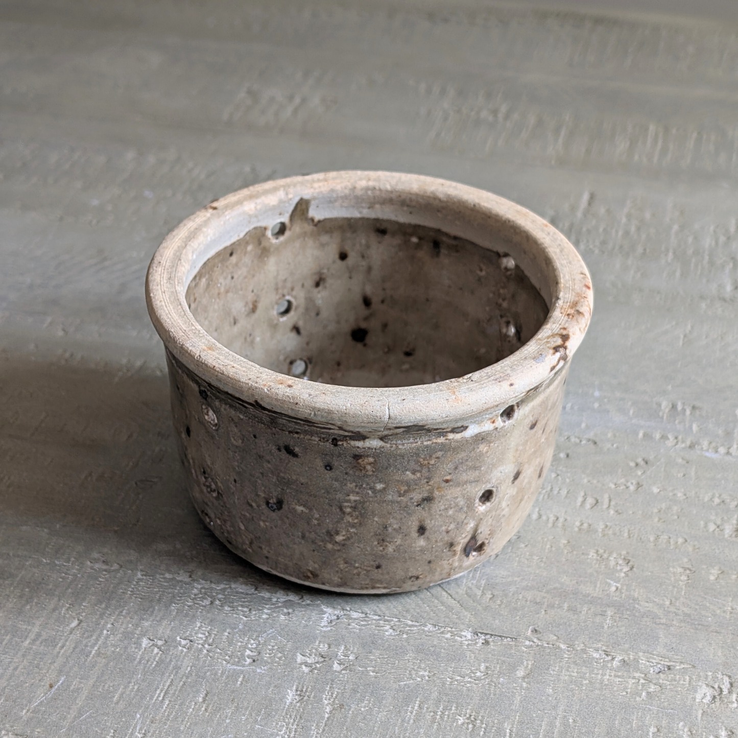 Medium Grey Speckled Cheese Strainer