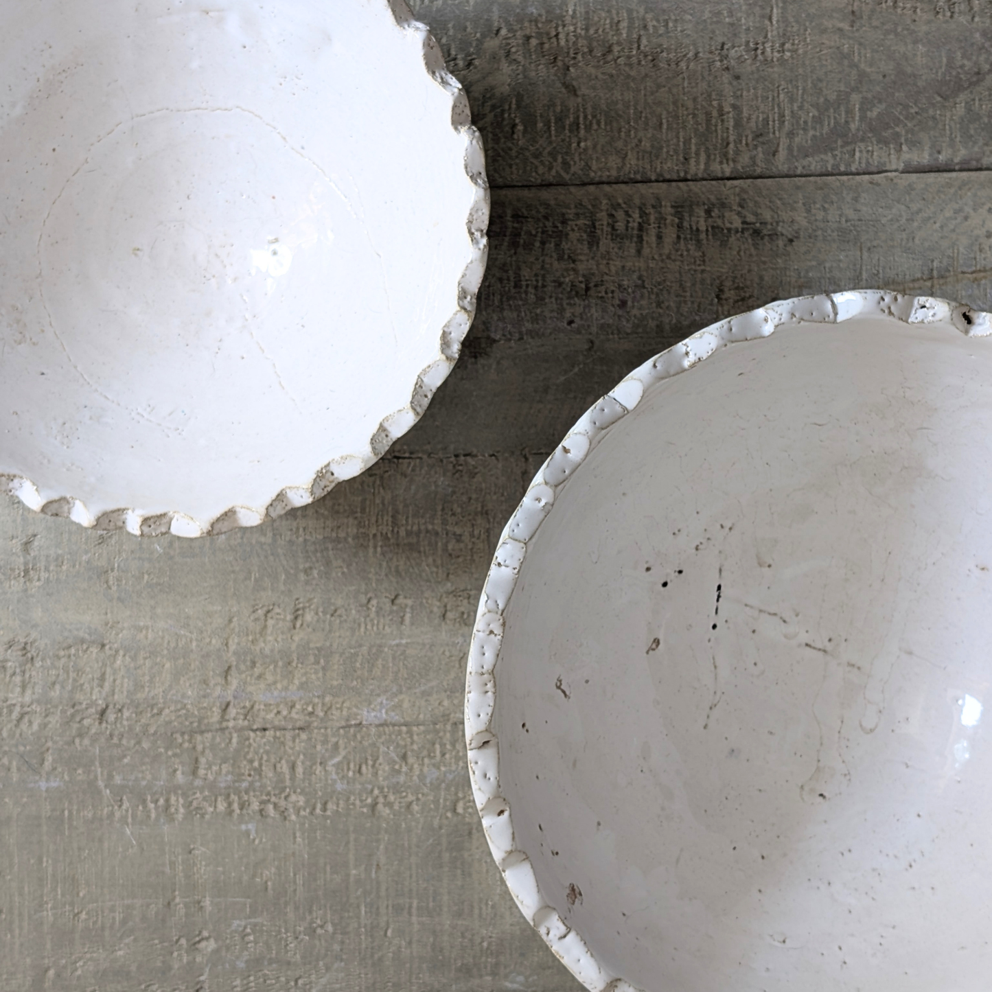 White Glazed Pedestal Bowls