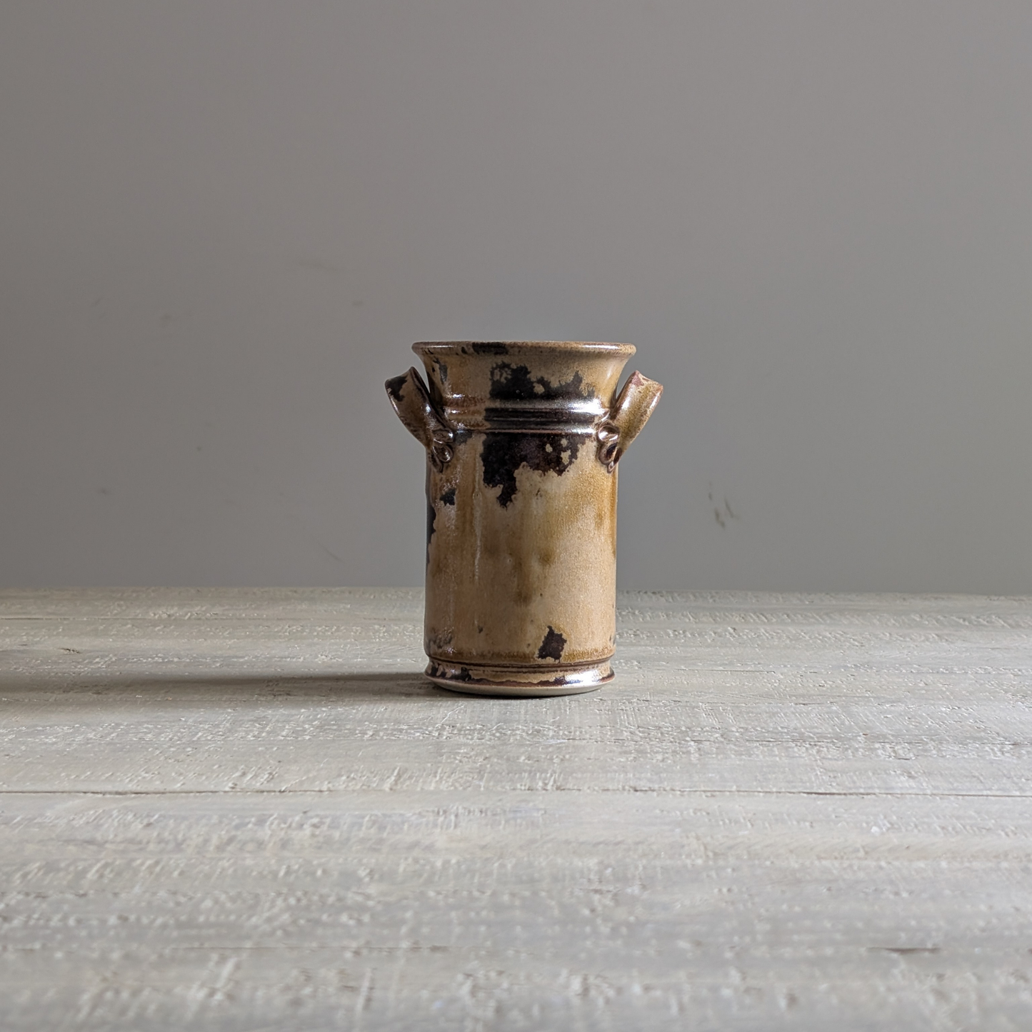 Studio Pottery Small Olive Double Handled Pot