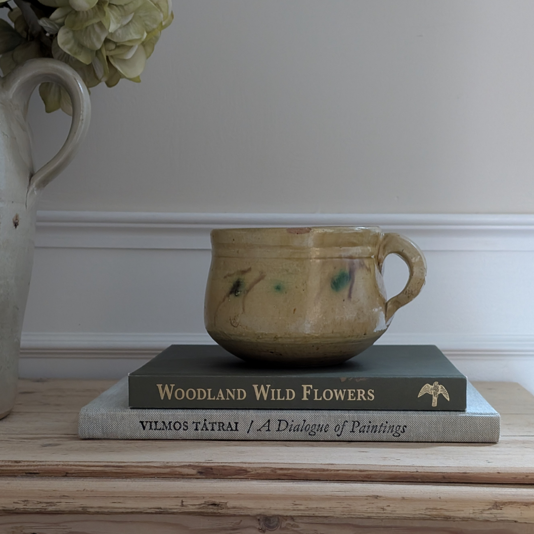 Small Yellow Glazed Handle Pot