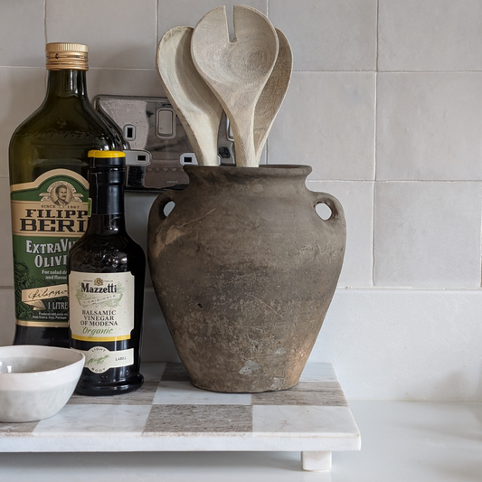 Small Pale Grey Double Handled Pot