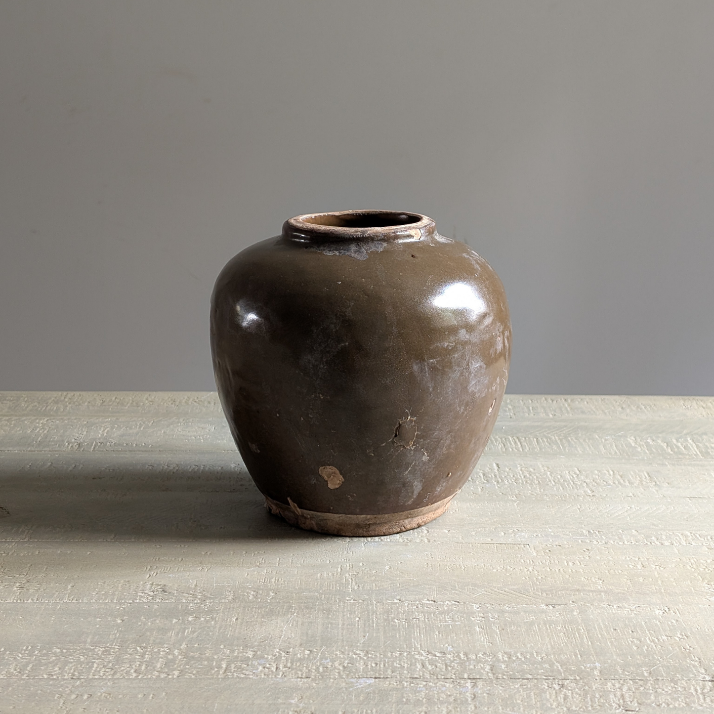 Chinese Olive Glazed Pot