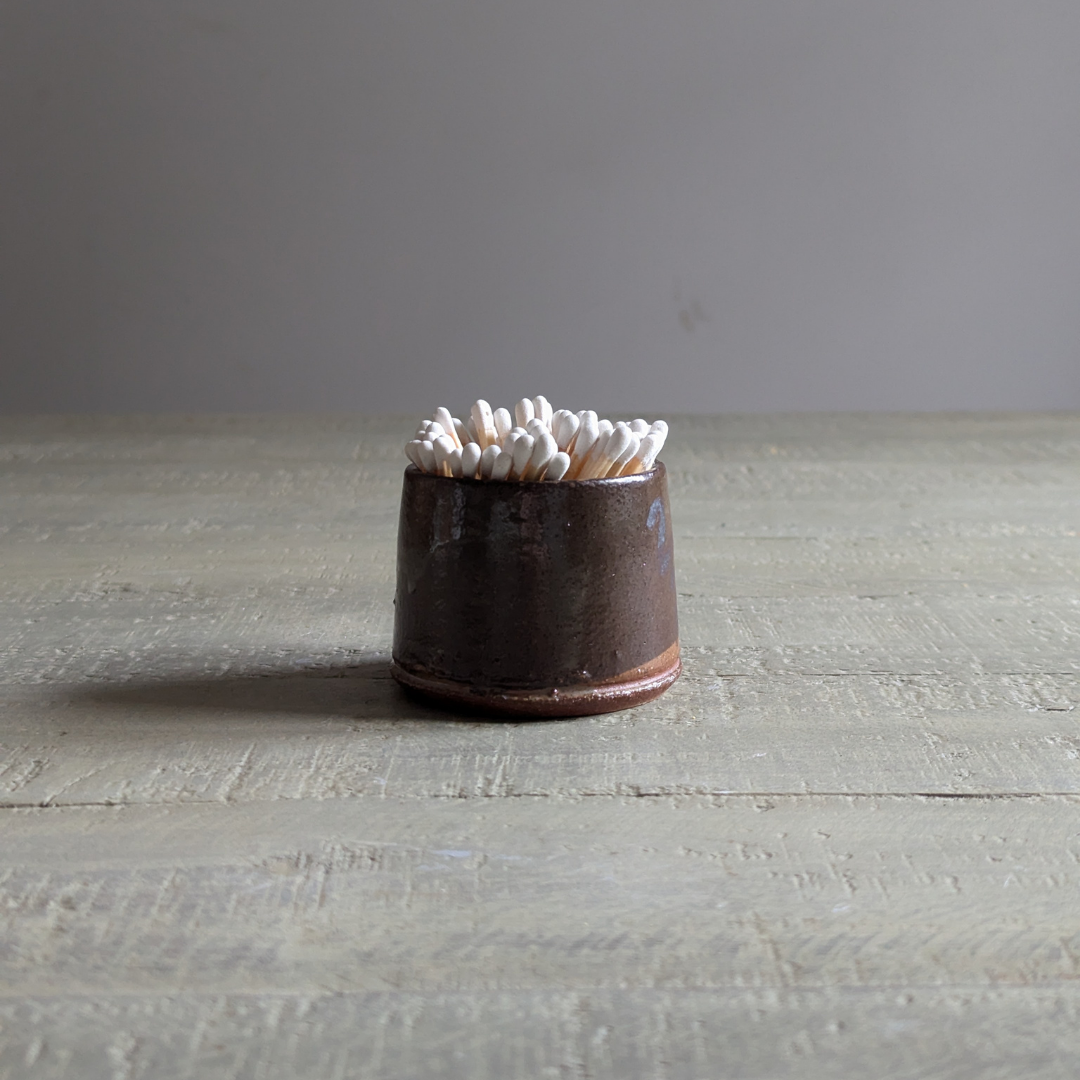 Studio Pottery Brown Matchstick Pot