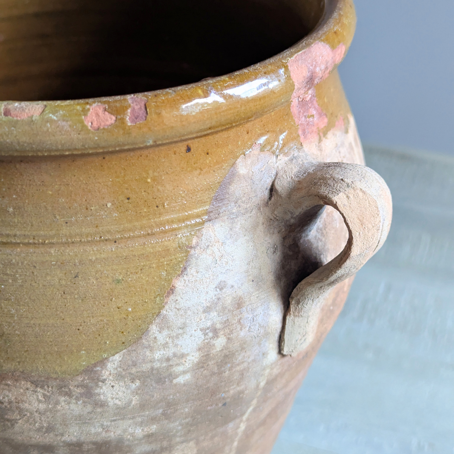Antique Spanish Yellow Pot