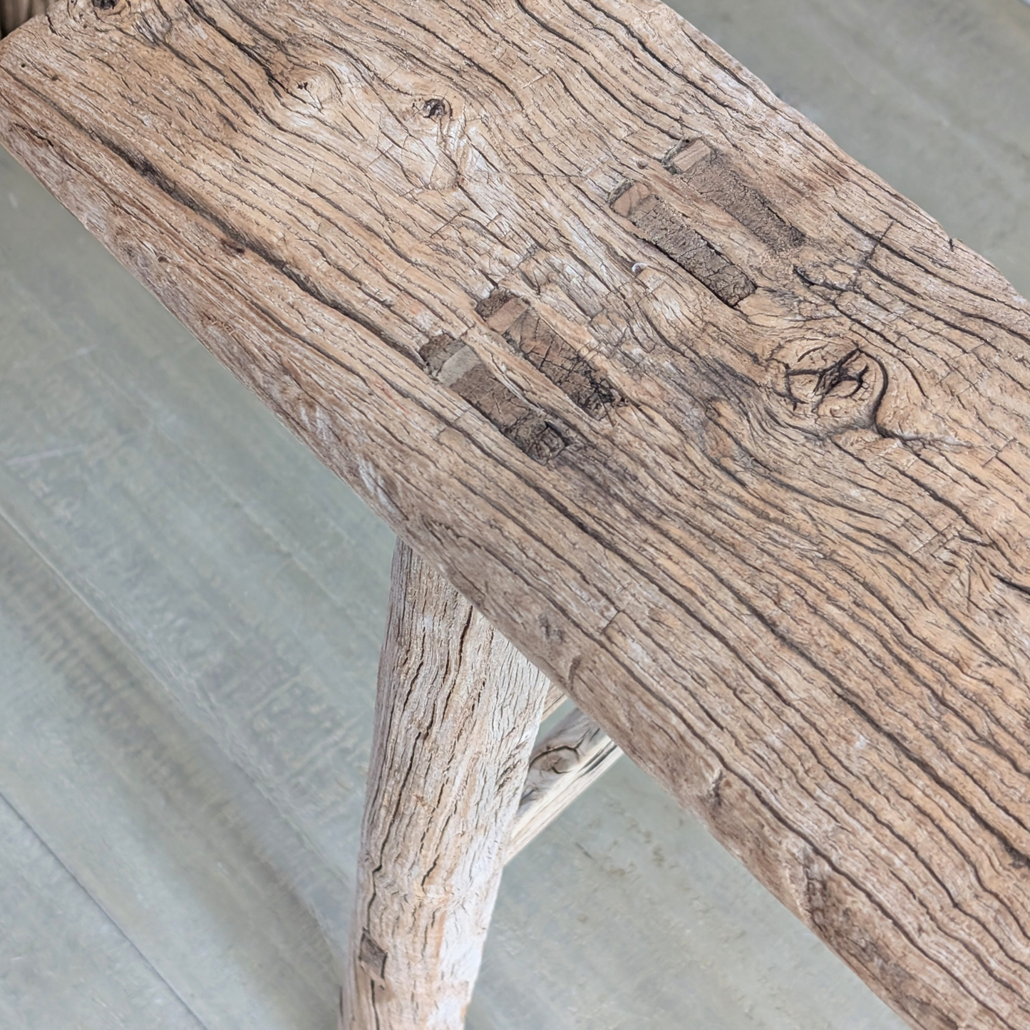 Reclaimed Elm Pig Bench 1