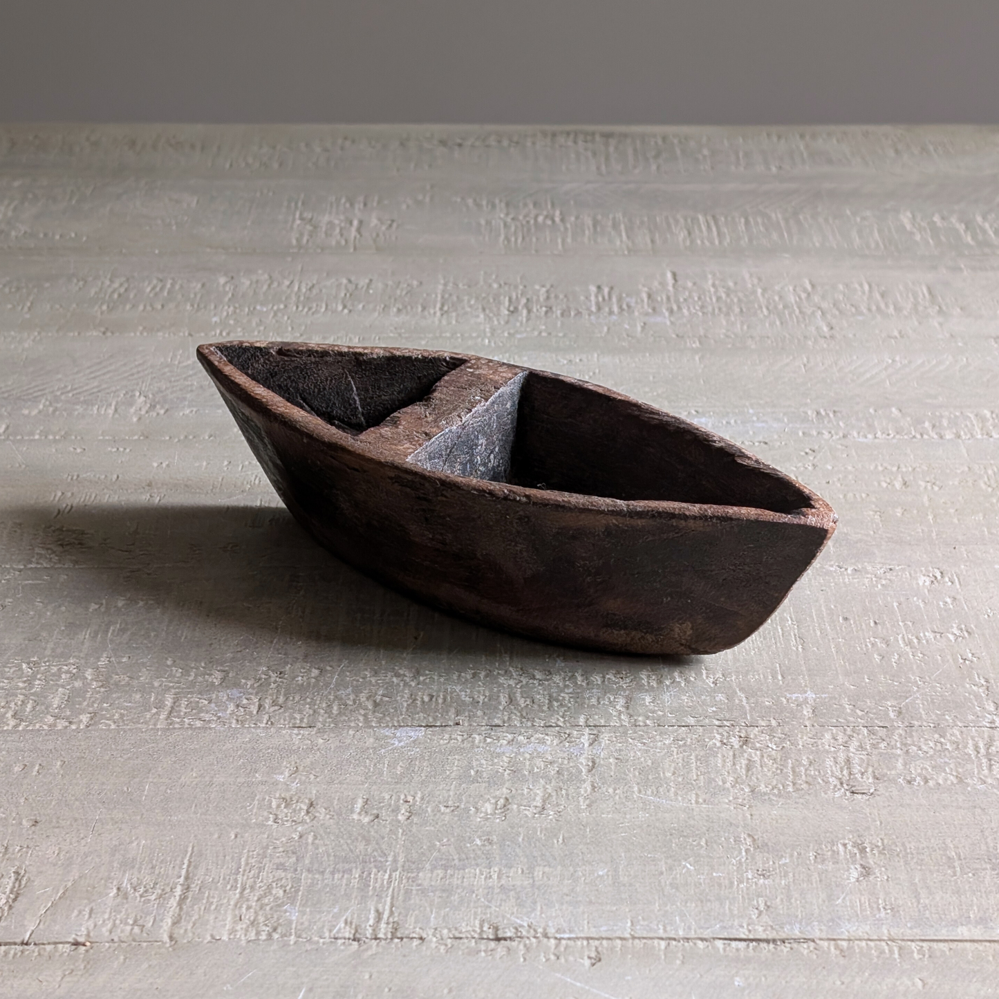 Handcarved Wooden Spice Boat