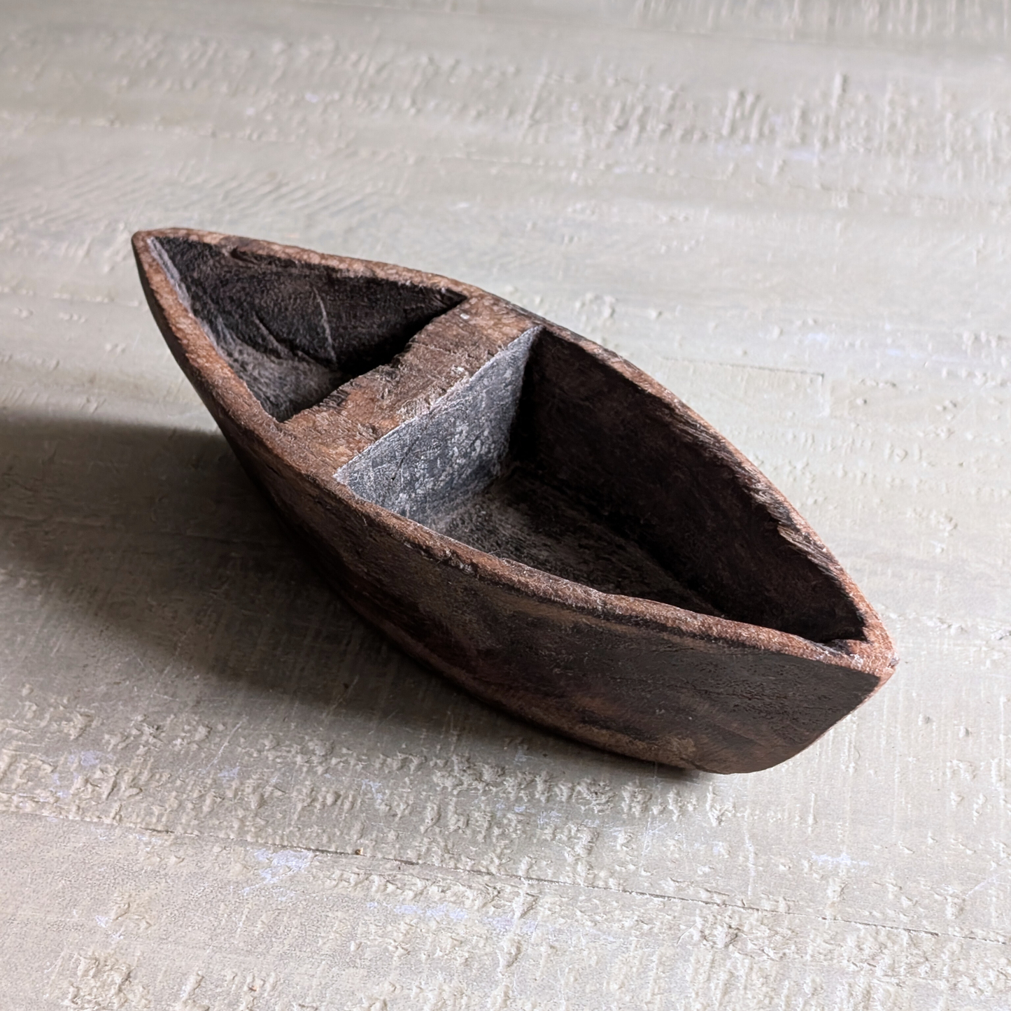 Handcarved Wooden Spice Boat