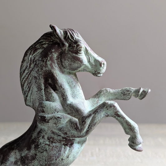 Small Rearing Bronze Horse