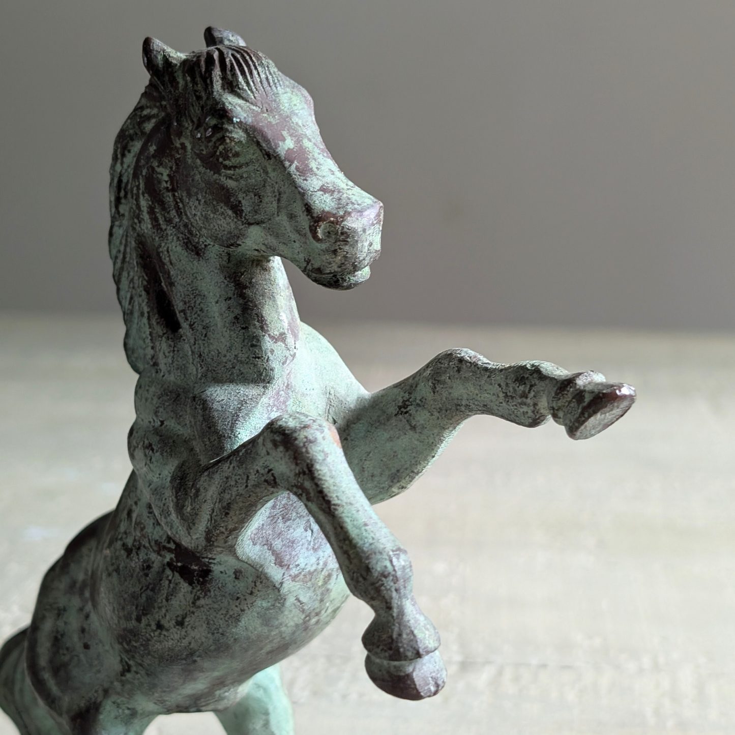 Small Rearing Bronze Horse
