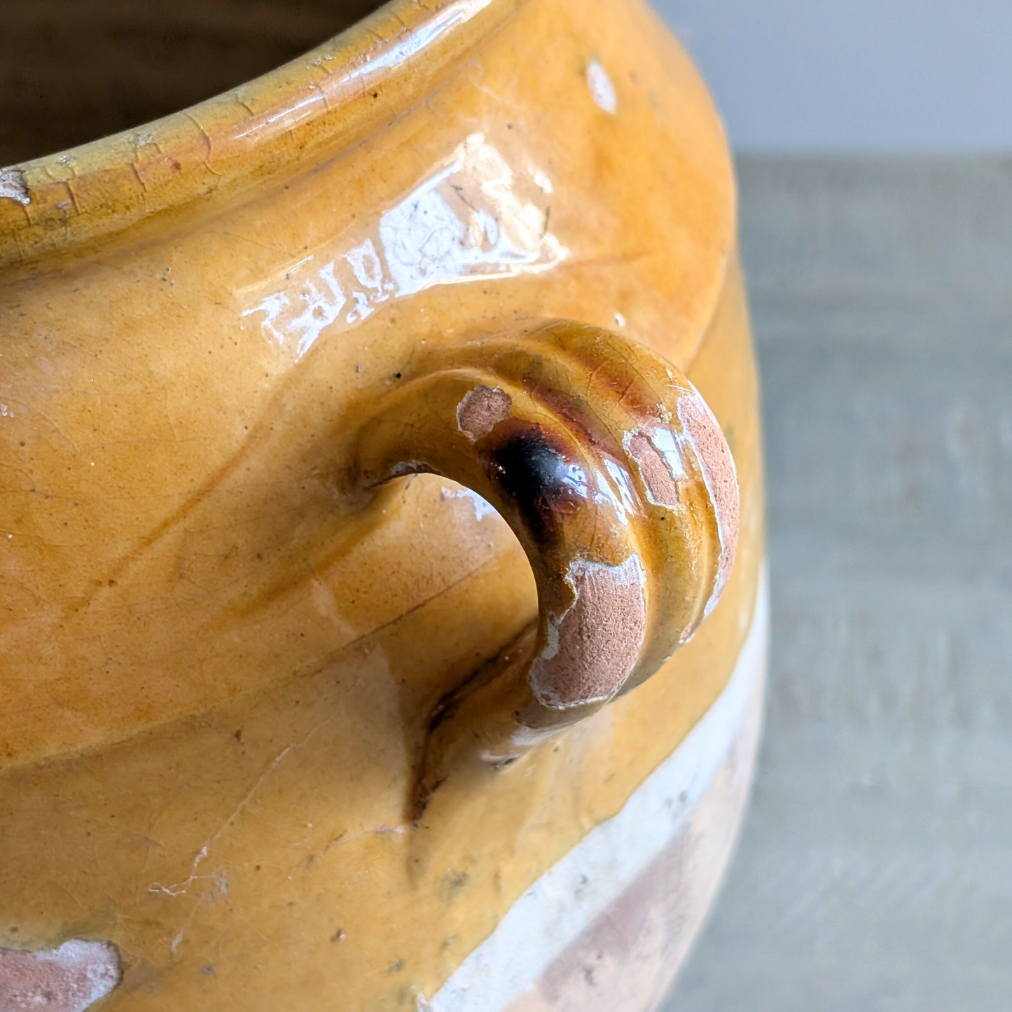 Large Yellow Confit Pot