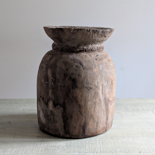 Large Wooden Curd Vase