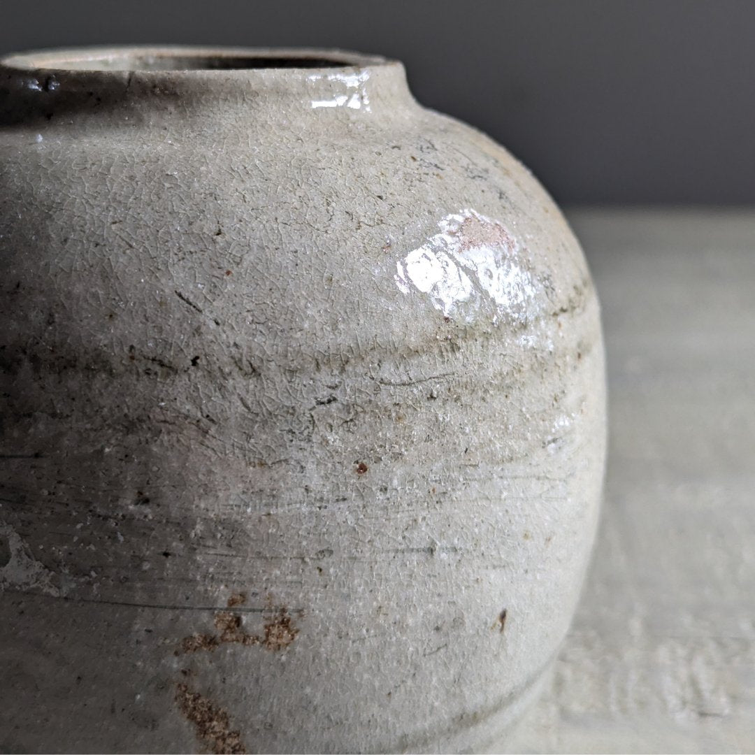 Beige Banded Ginger Jar - Maker Home
