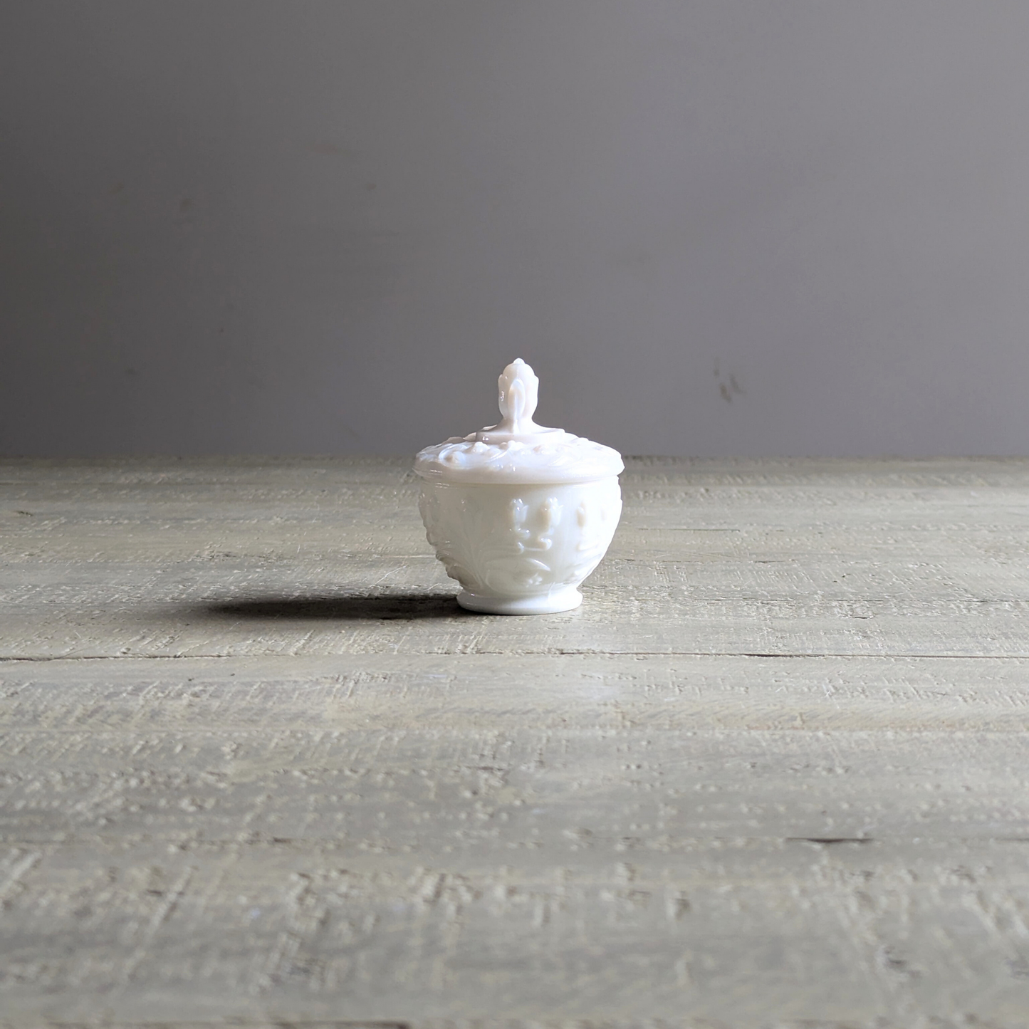 Lidded Milk Glass Trinket Pot