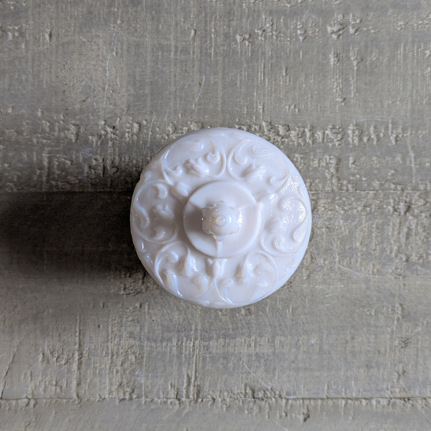 Lidded Milk Glass Trinket Pot