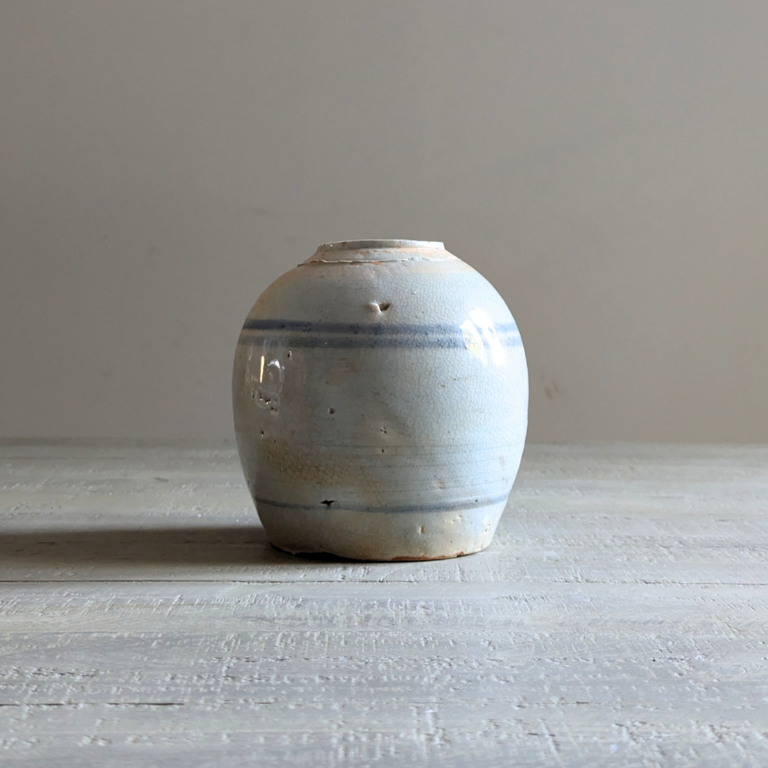 Large Blue Banded Ginger Jar