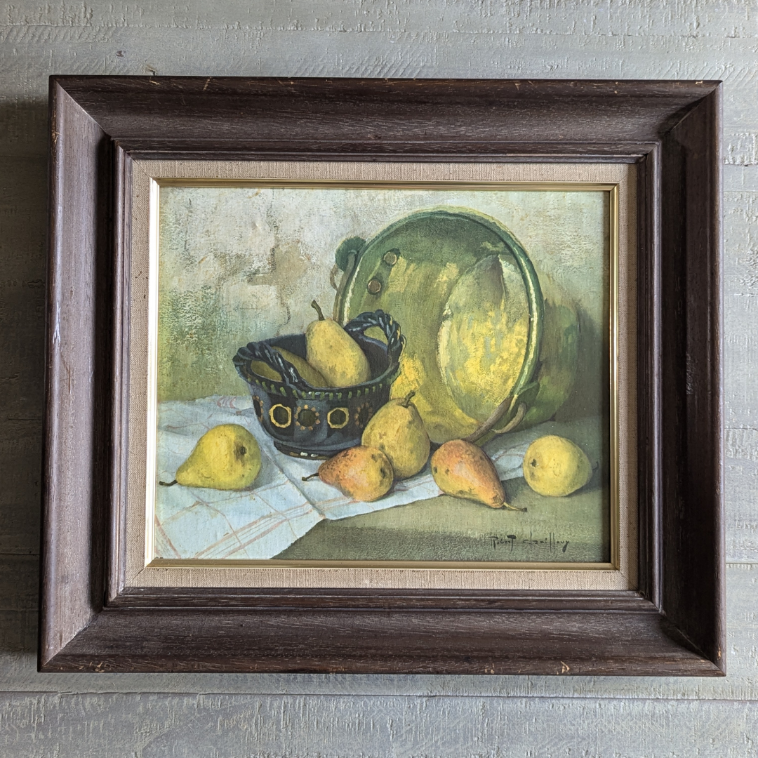 Framed Pear Oil Painting