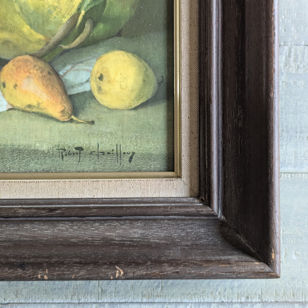 Framed Pear Oil Painting