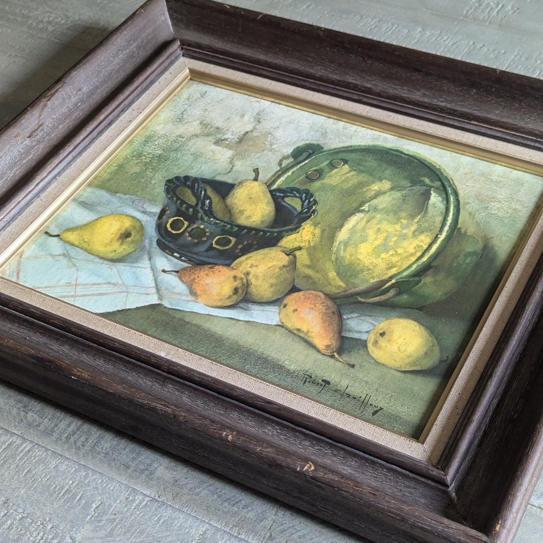 Framed Pear Oil Painting