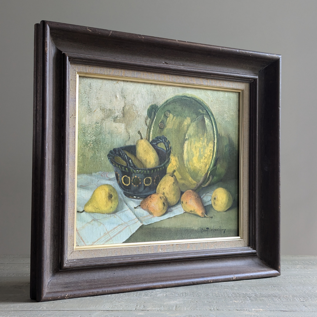 Framed Pear Oil Painting