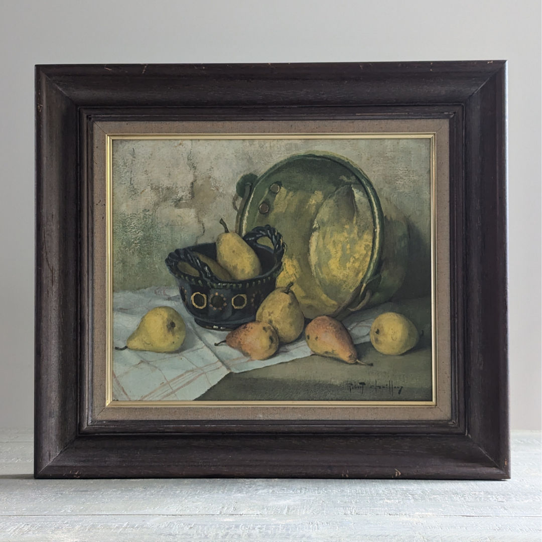 Framed Pear Oil Painting