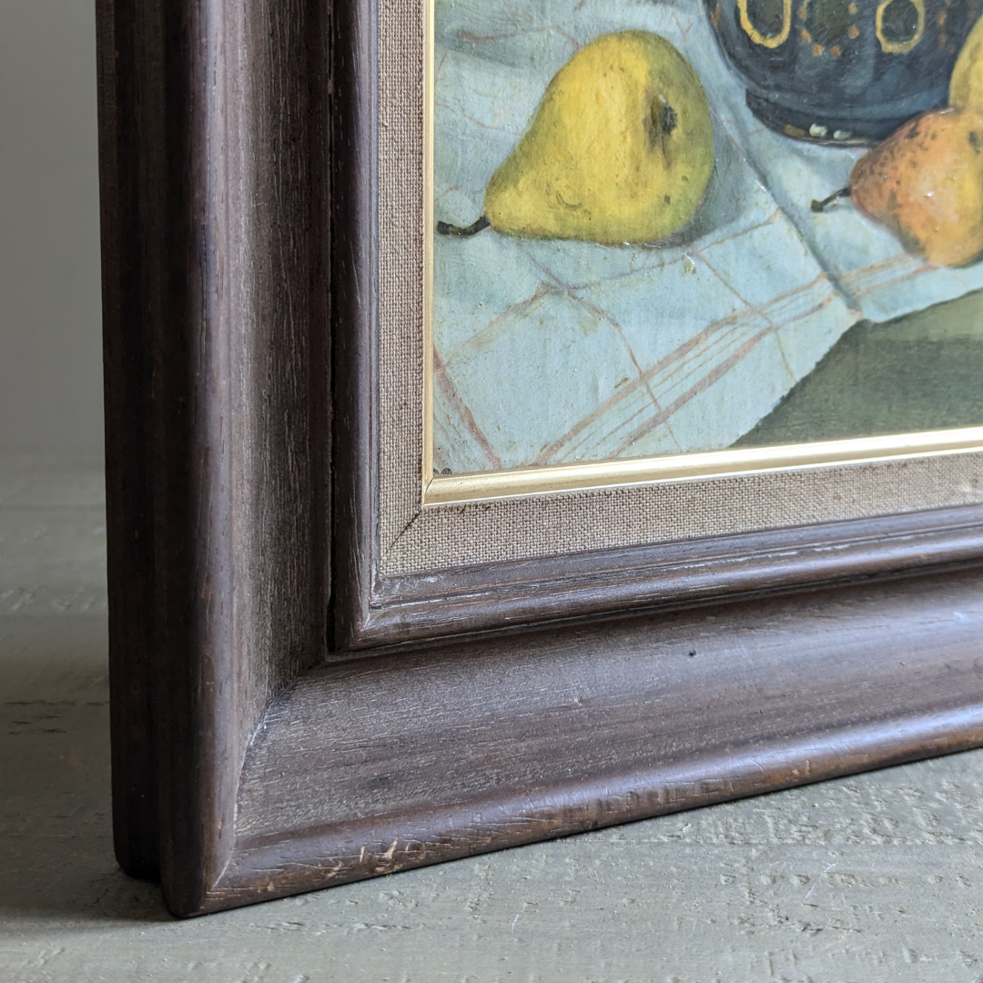 Framed Pear Oil Painting