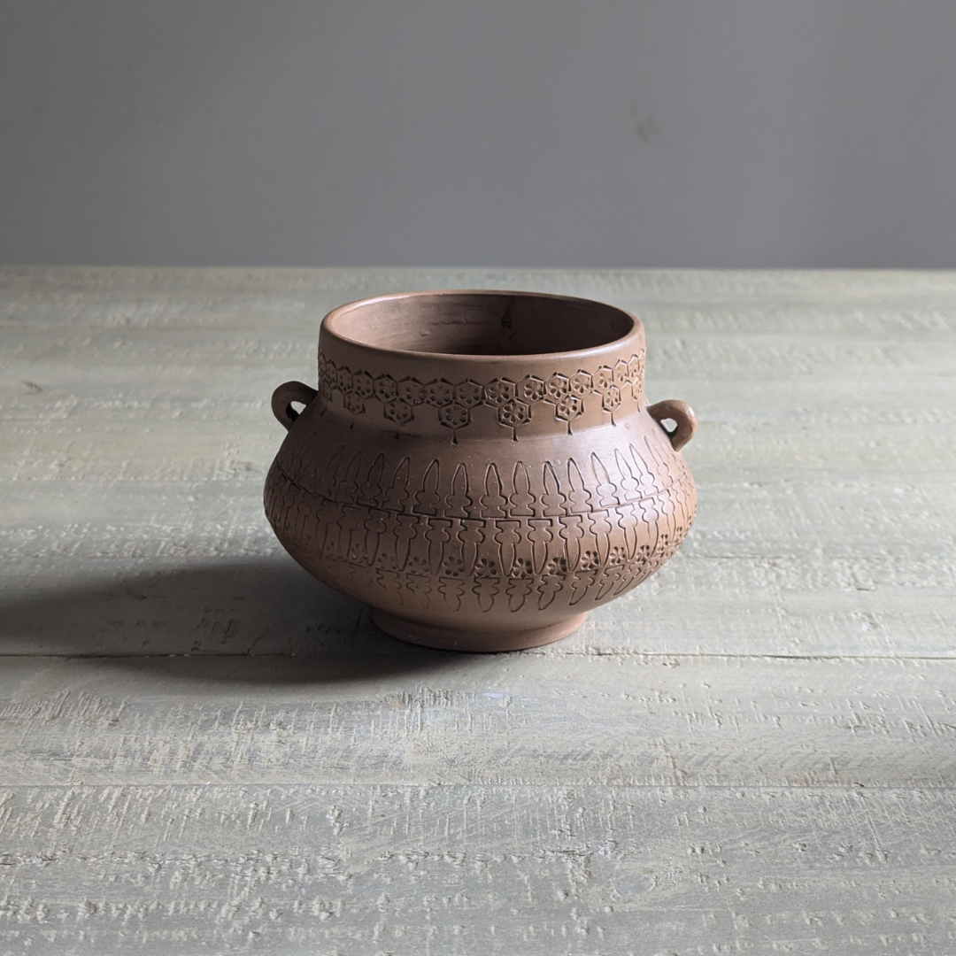 Vintage Hand-Carved Planter