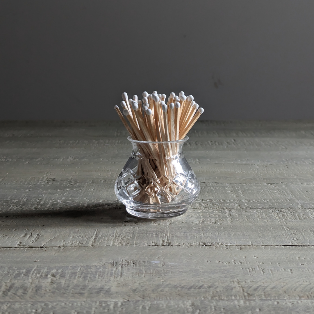 Glass Matchstick Pot