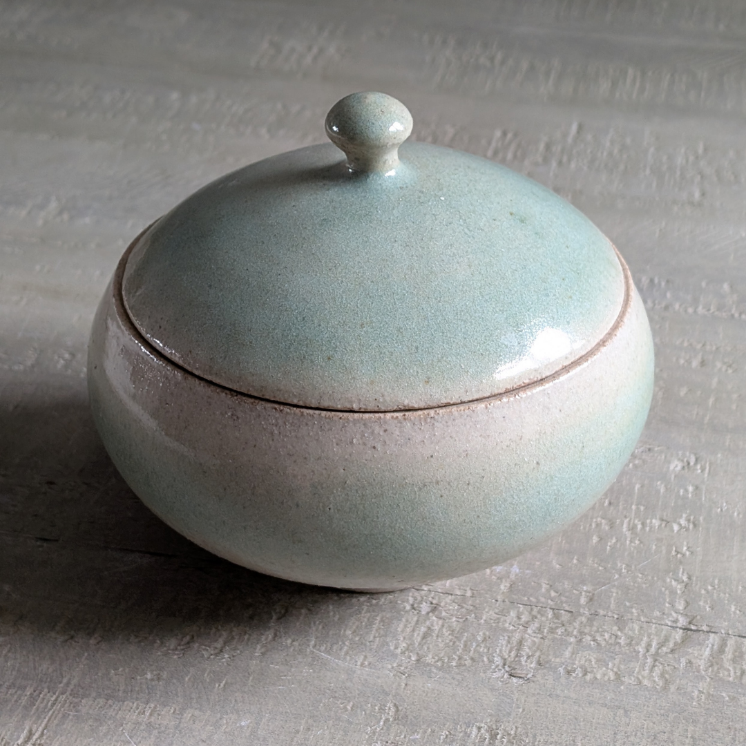 Lidded Blue Studio Pottery Pot