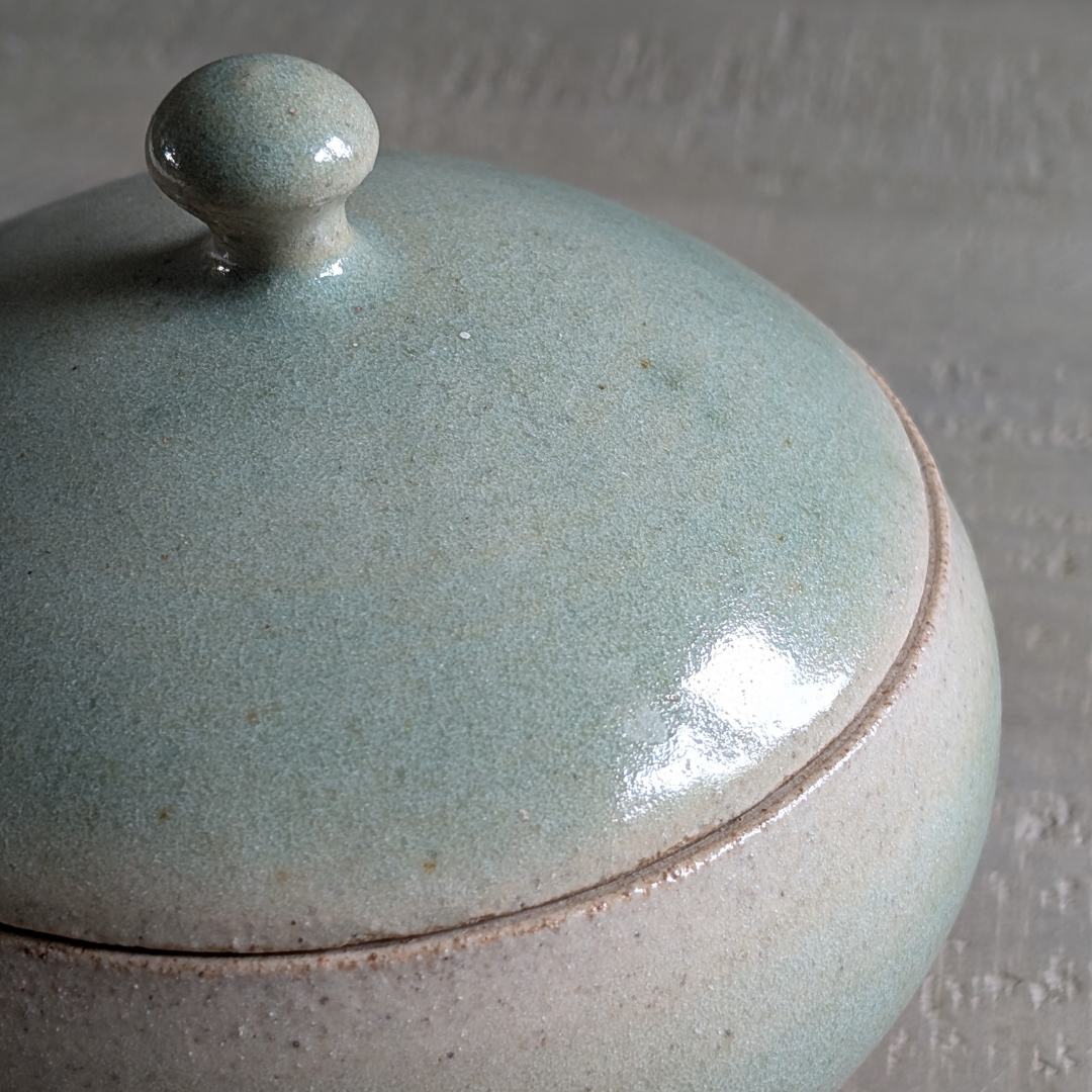 Lidded Blue Studio Pottery Pot
