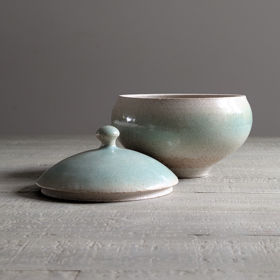 Lidded Blue Studio Pottery Pot