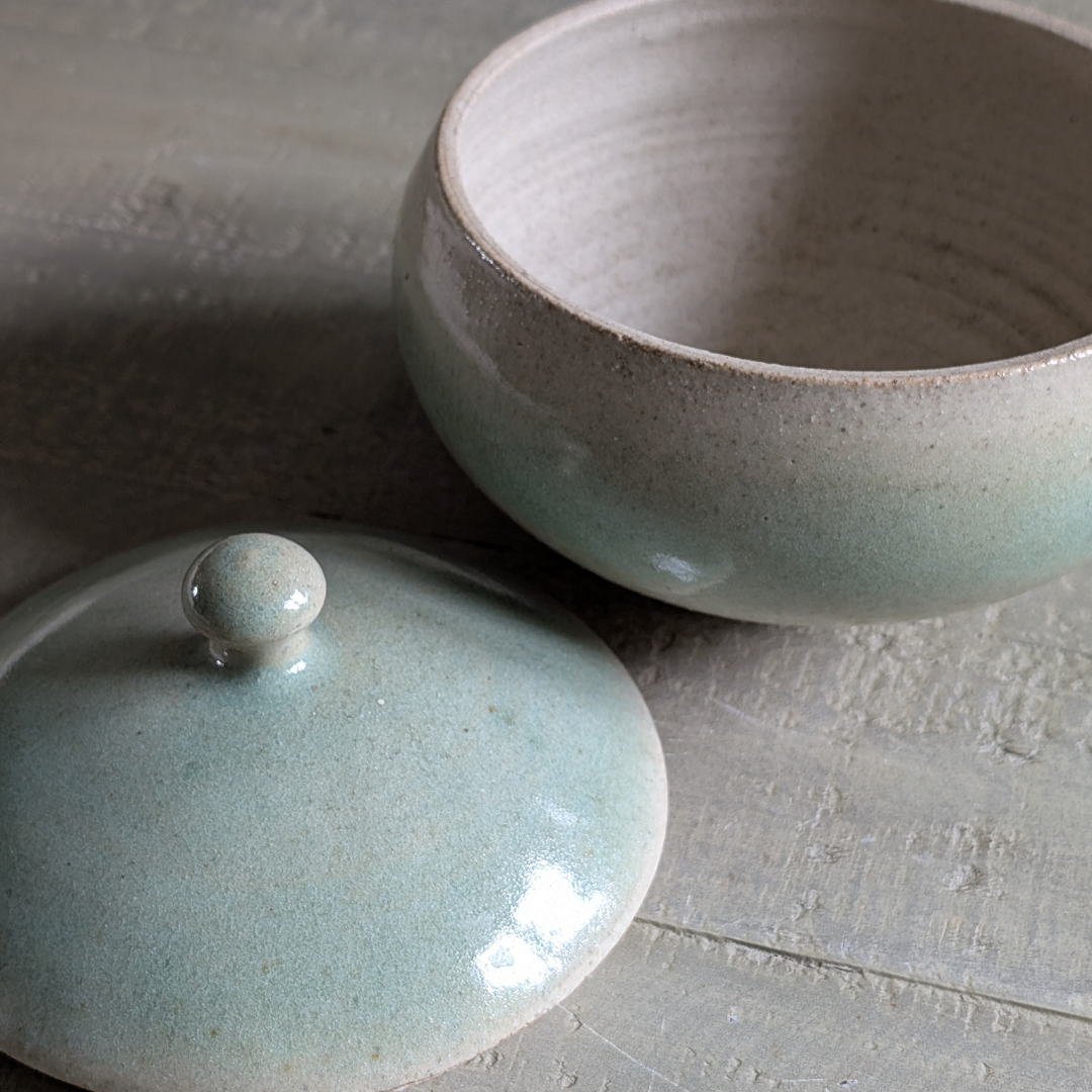 Lidded Blue Studio Pottery Pot