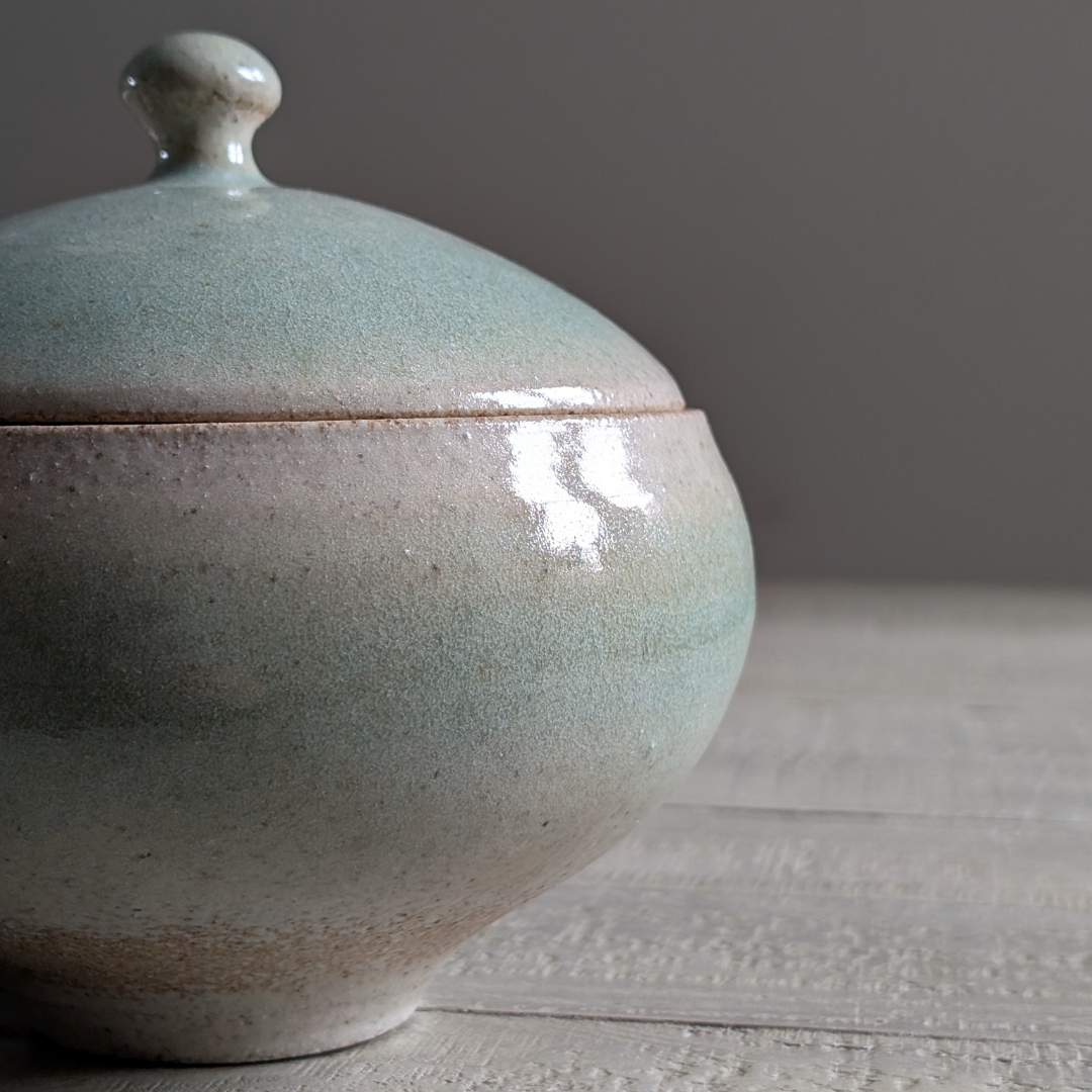 Lidded Blue Studio Pottery Pot