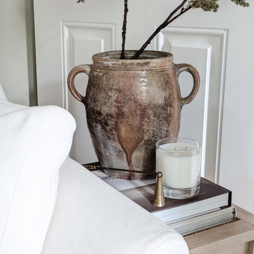 Large Glazed Double Handled Pot