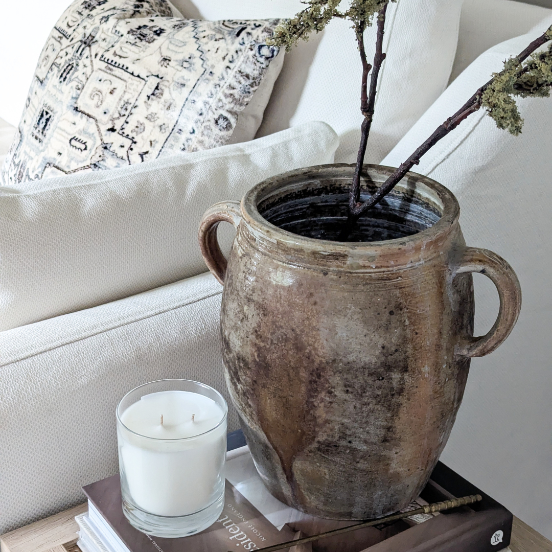 Large Glazed Double Handled Pot