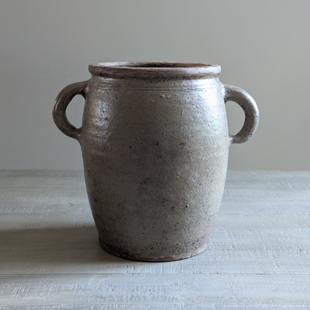 Large Greige French Confit Pot