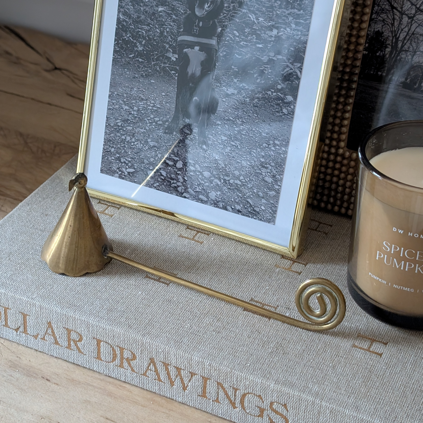 Curly Brass Candle Snuffer