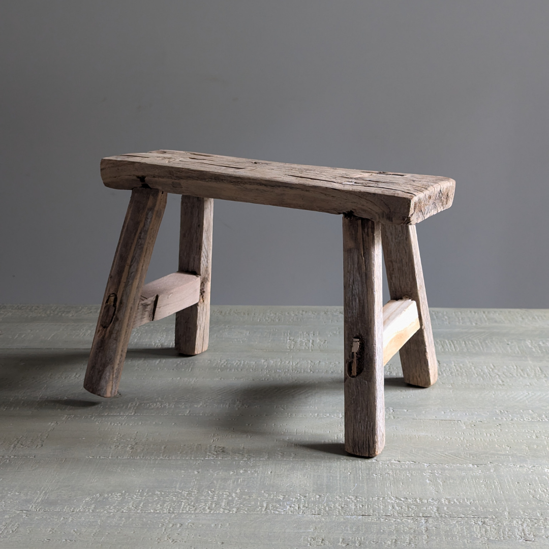 Small Reclaimed Wood Milking Stools