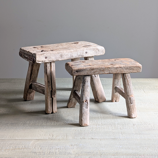 Reclaimed Wood Milking Stools