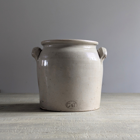 Large Beige Confit Pot