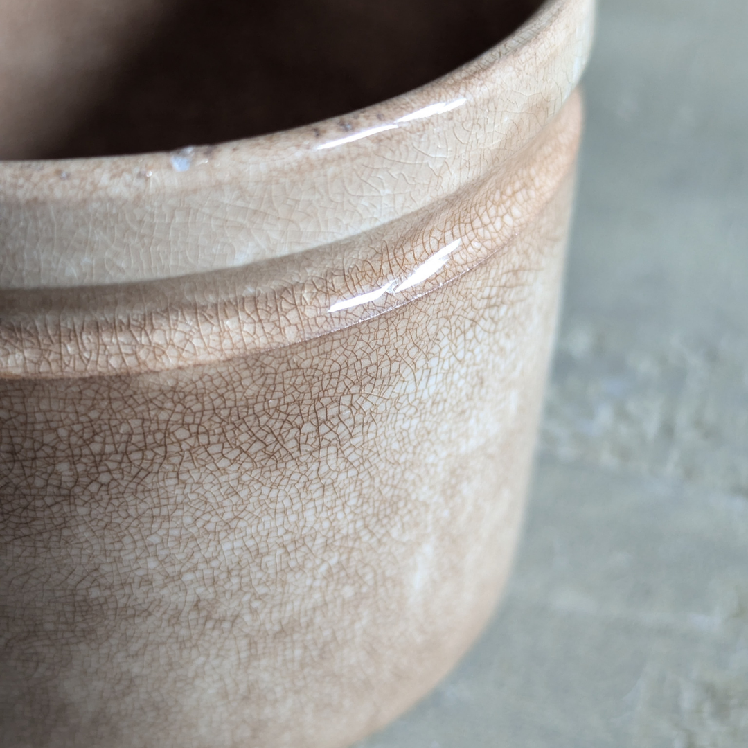 Small Brown French Mottled Pot