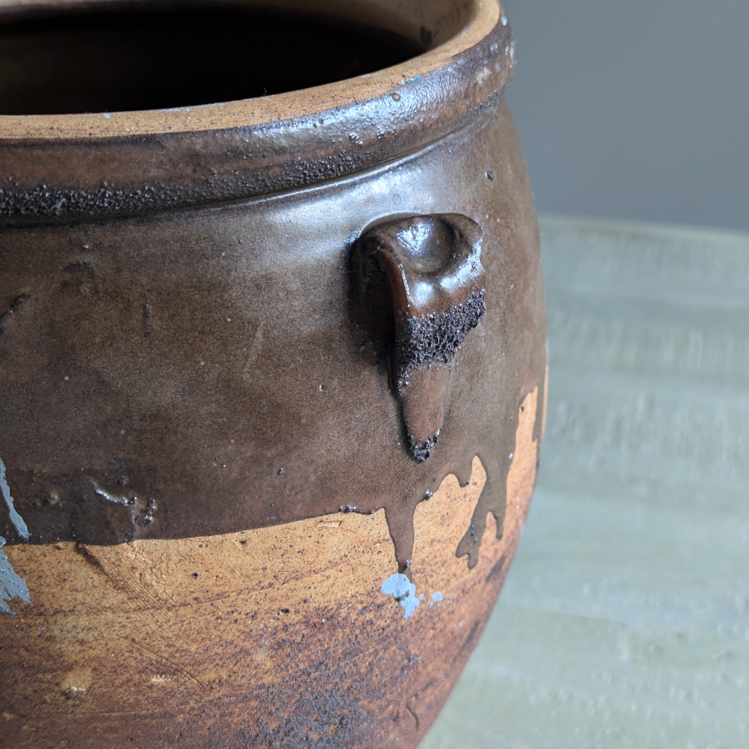 Half Glaze Brown Confit Pot 2