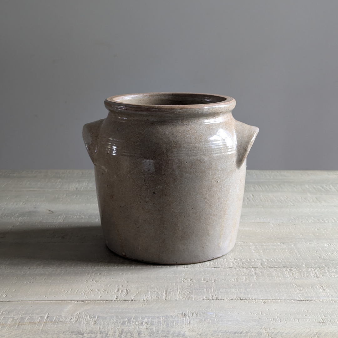 Large Beige Confit Pot