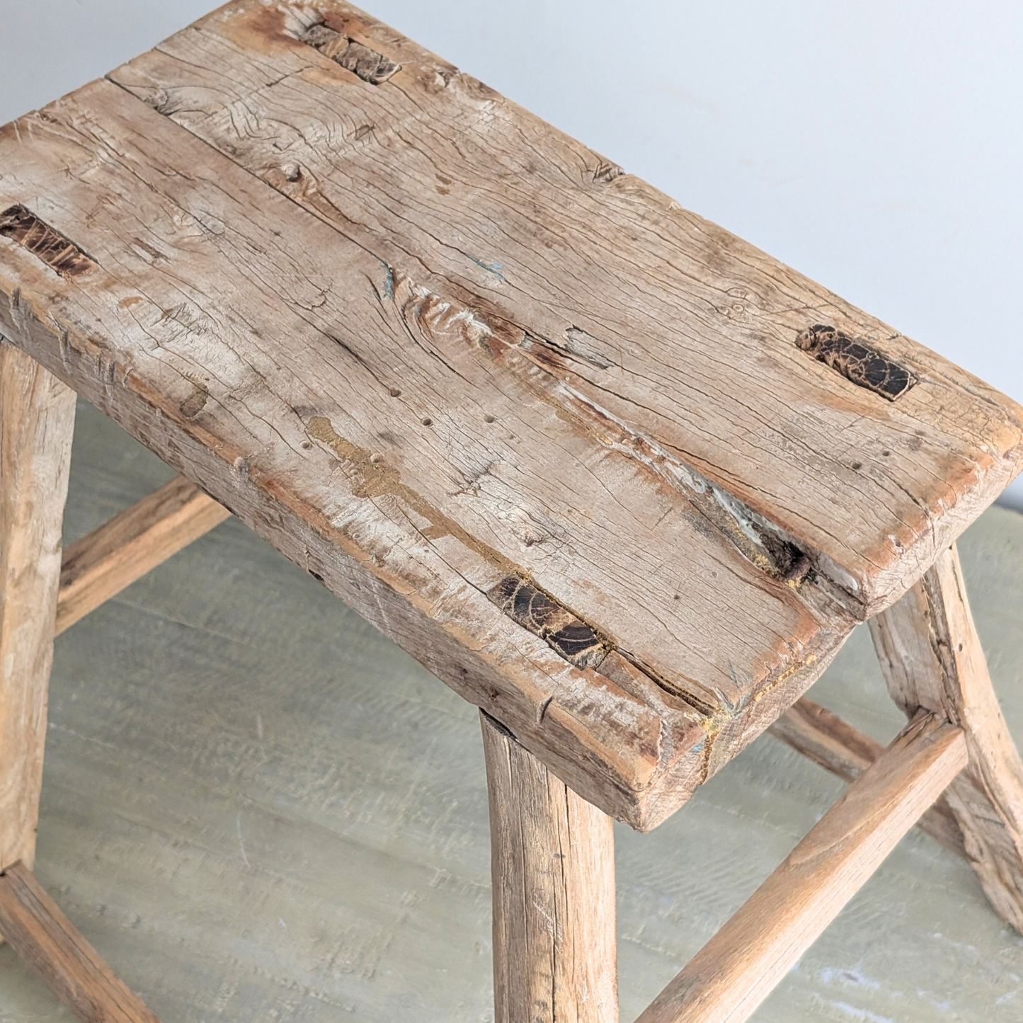 Large Reclaimed Milking Stool 1