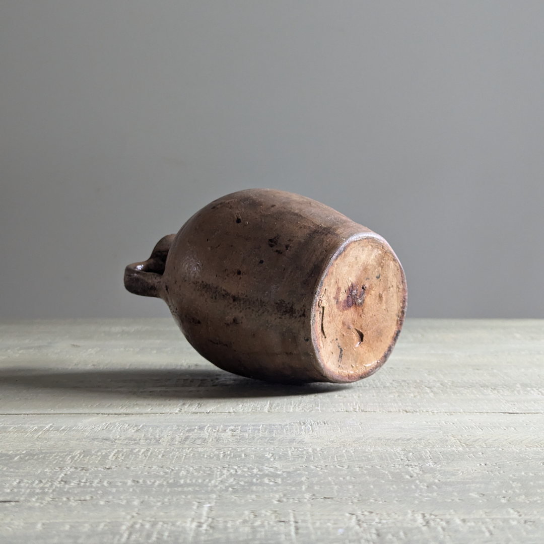 Small Dark Brown Turkish Oil Jug