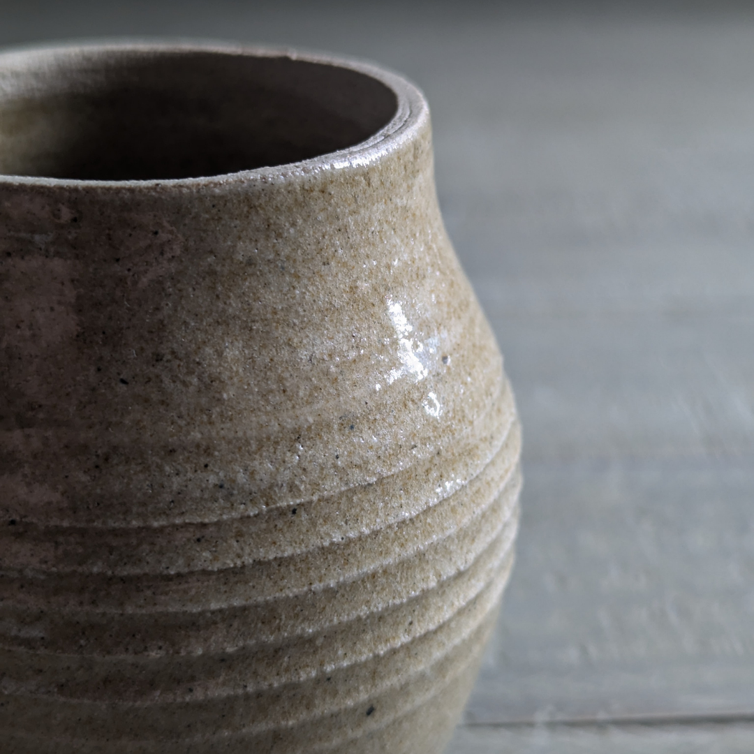 Small Beige Studio Pottery Vase