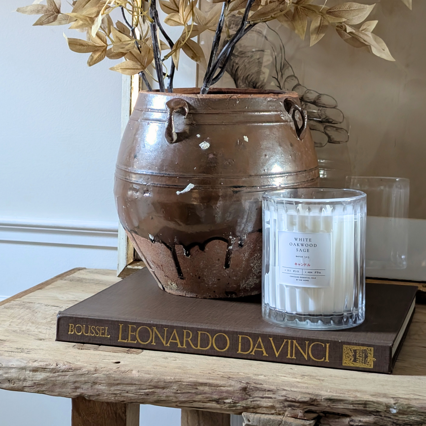 Large Half Glaze Brown Confit Pot 1