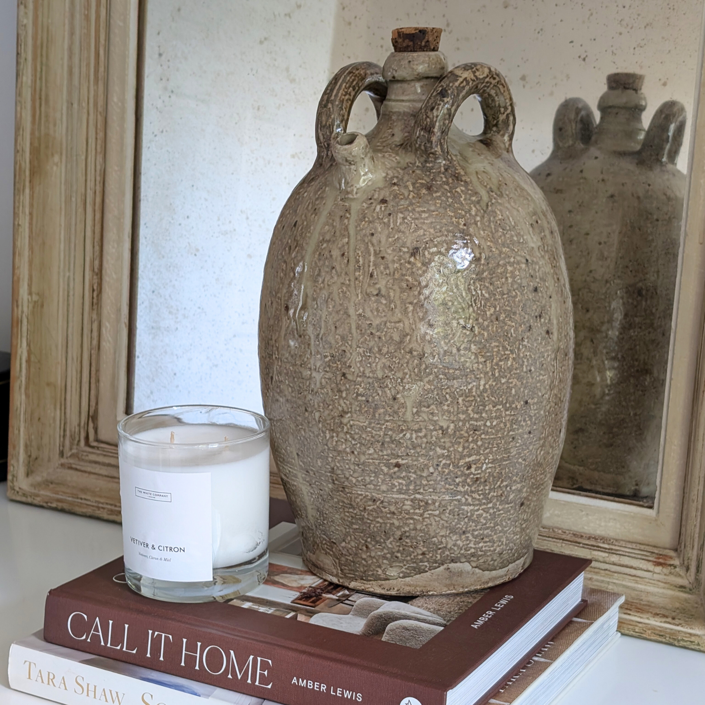 Large Drippy Glaze Oil Jug