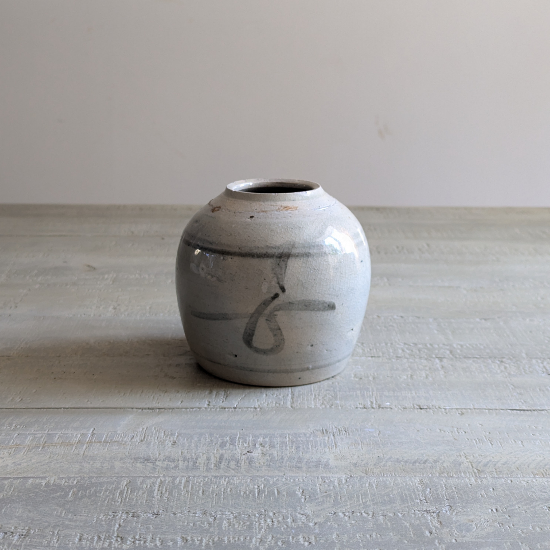 Grey Painted Ginger Jar