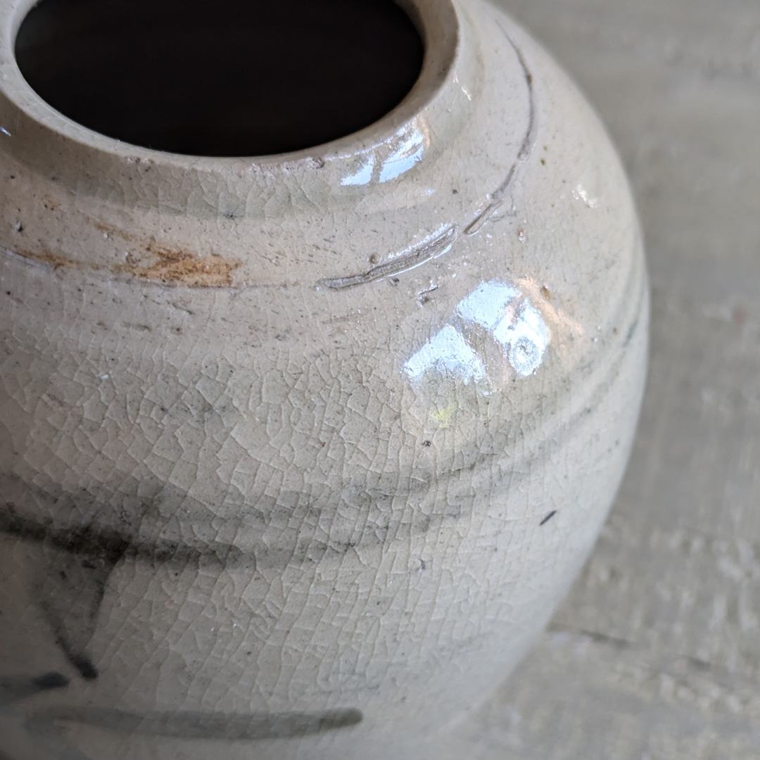 Grey Painted Ginger Jar