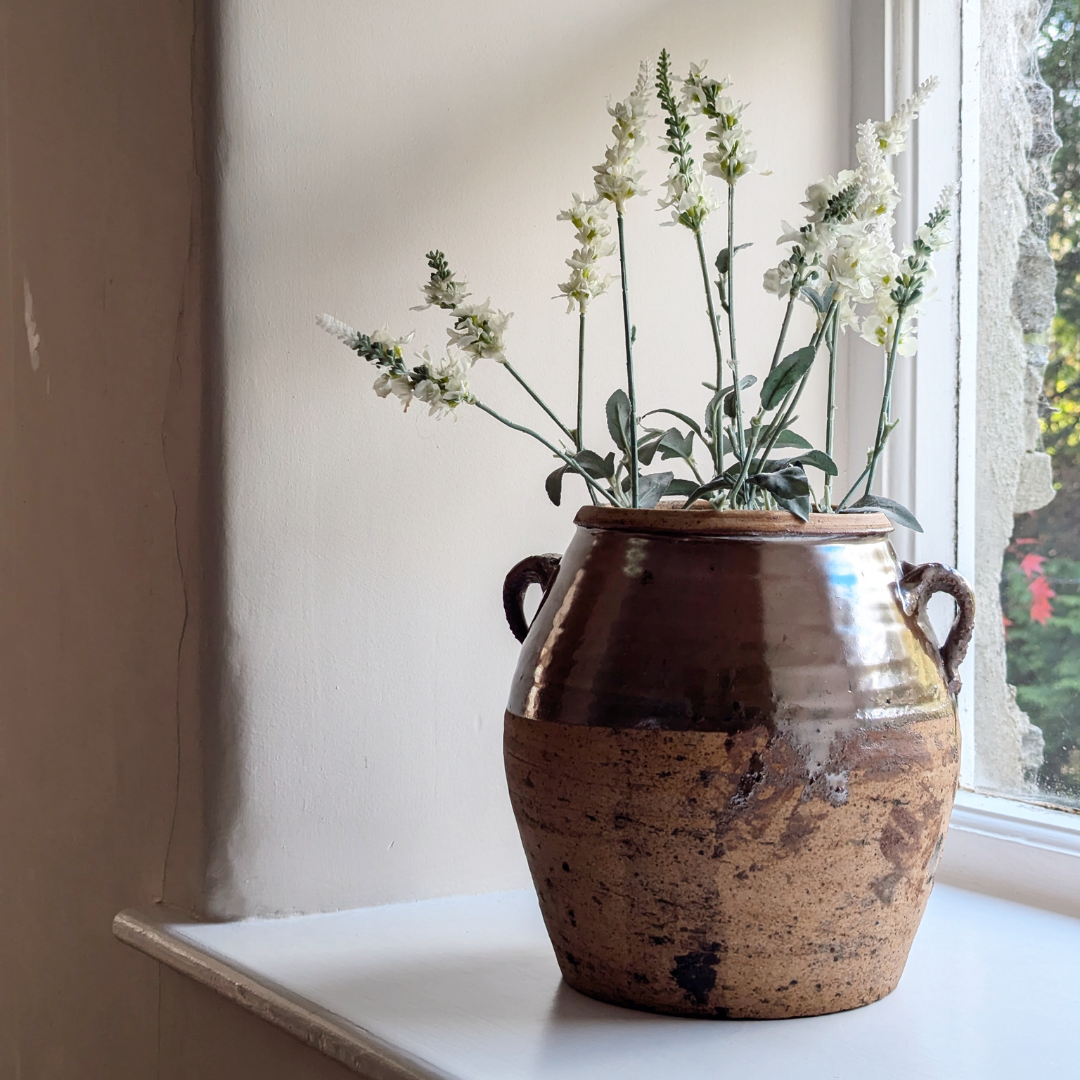 Half Glaze Brown Confit Pot 1